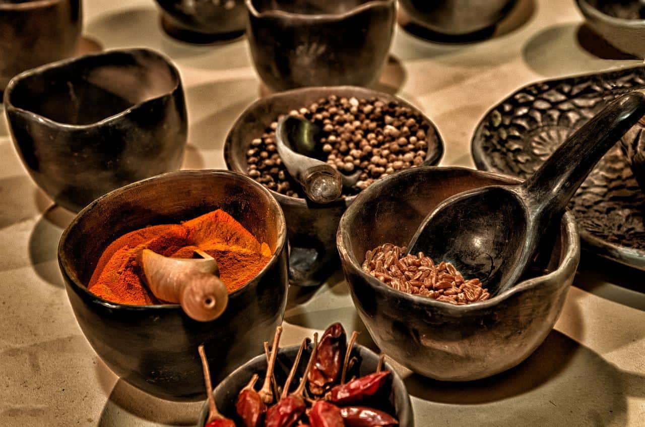 bowls of spices