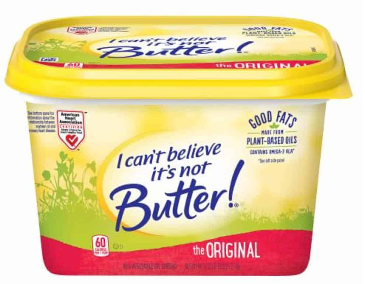 i can't believe its not butter package.