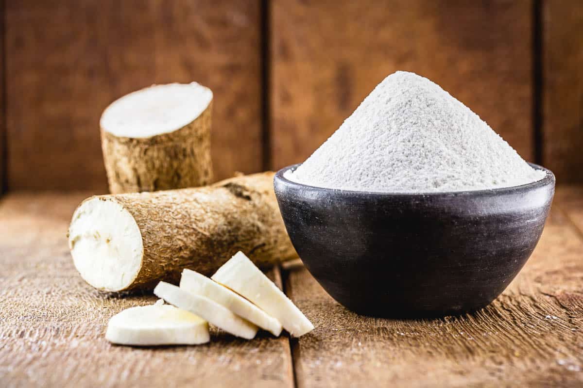 alternative flour, vegan food made with cassava.