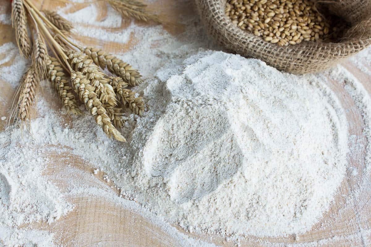 Whole Wheat Flour with Wheat Ears.