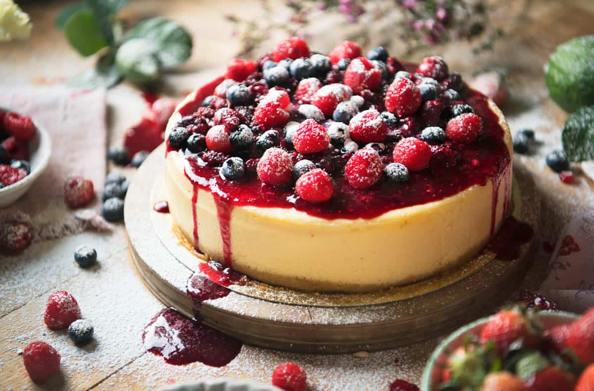 Fresh berry cheesecake.