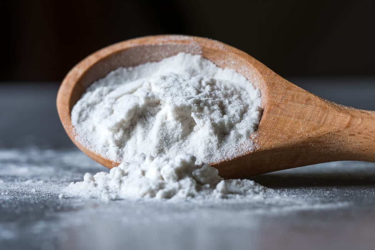 Arrowroot Powder Spilled from a Teaspoon.