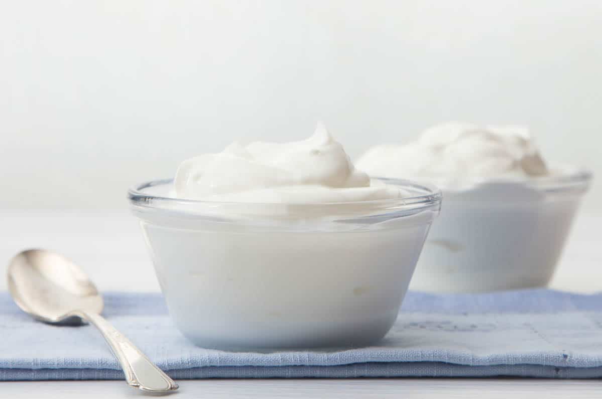 Plain Greek Yogurt in a Bowl.