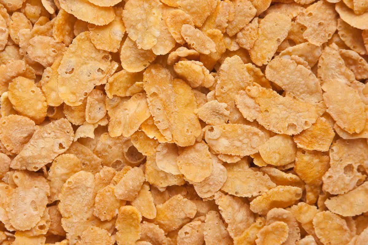 pile of dry cornflakes, background.