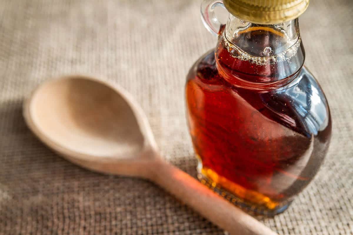 bottle of pure maple syrup