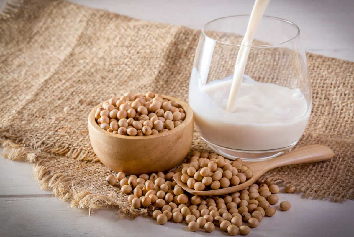 Soybeans and soy milk.