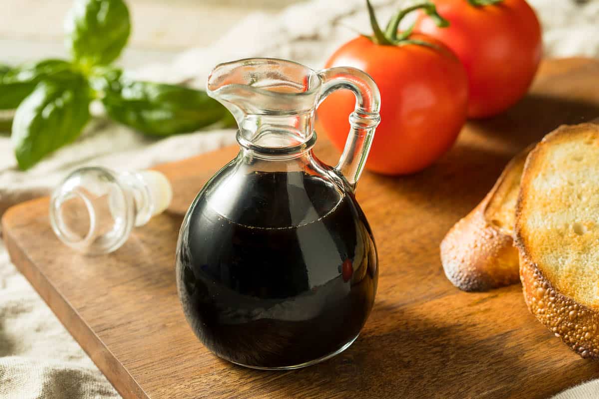 Organic Black Balsamic Vinegar in a Bottle.
