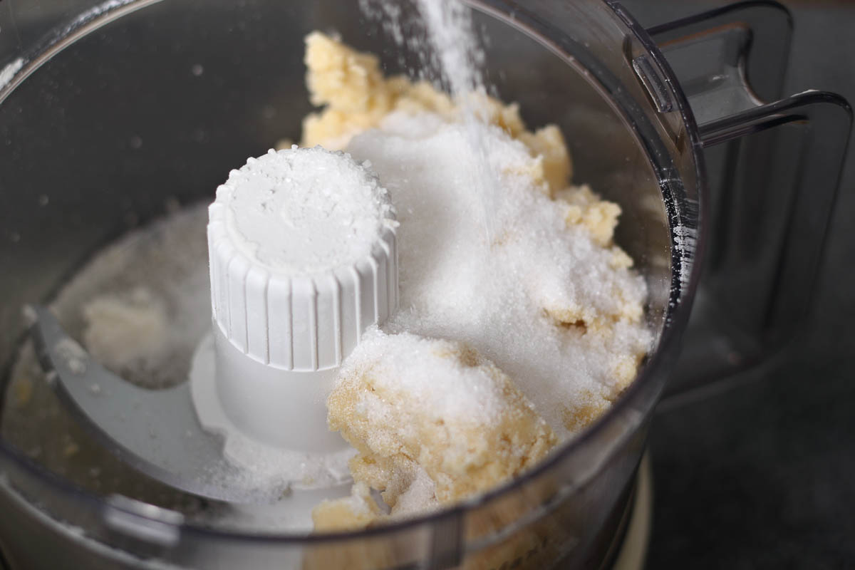 Add caster sugar to dough and mix to form soft dough.