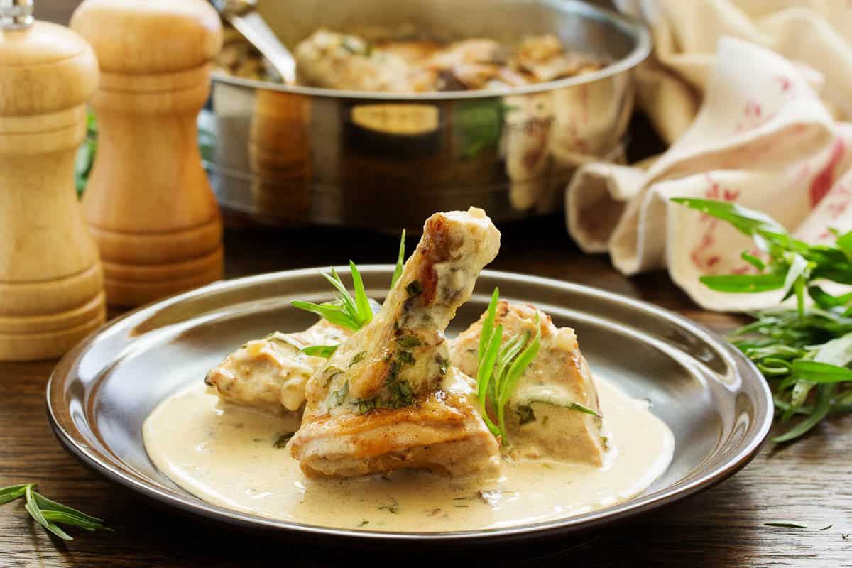 Delicious sauteed chicken with tarragon.