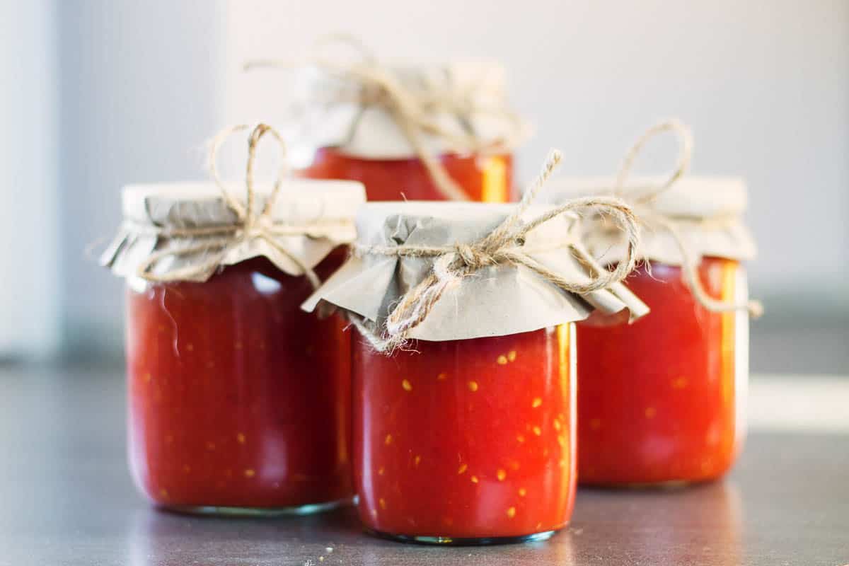 Homemade Tomato Sauce in a Jars.